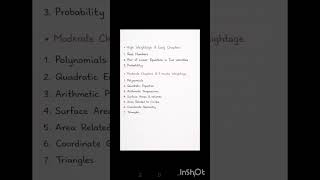 According to MP Board Marks Weightage #maths #learning # chapters