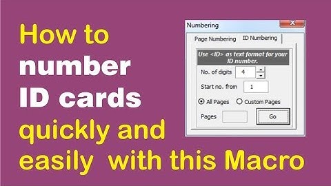 How to number ID cards Easily and Quickly with YinkaMacs Macro
