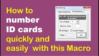 How to number ID cards Easily and Quickly with YinkaMacs Macro screenshot 3