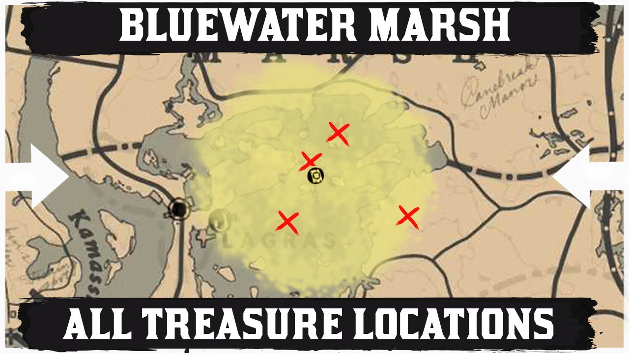 Dead Online RDR2 Red Dead Online Bluewater Marsh Treasure Map Guide RDR Onl...