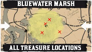 Red Dead Online Tesoro del pantano de Bluewater / Bluewater Marsh Treasure  Map Location 