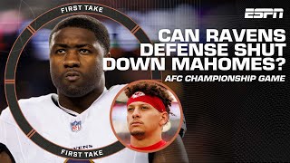 Why the Ravens' defense has an ADVANTAGE over Patrick Mahomes in the AFC Championship | First Take