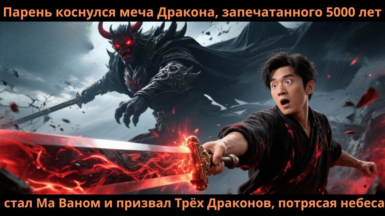 Парень коснулся меча Дракона запечатанного5000летсталМa Ваном и призвал ТрёхДраконов потрясая небеса