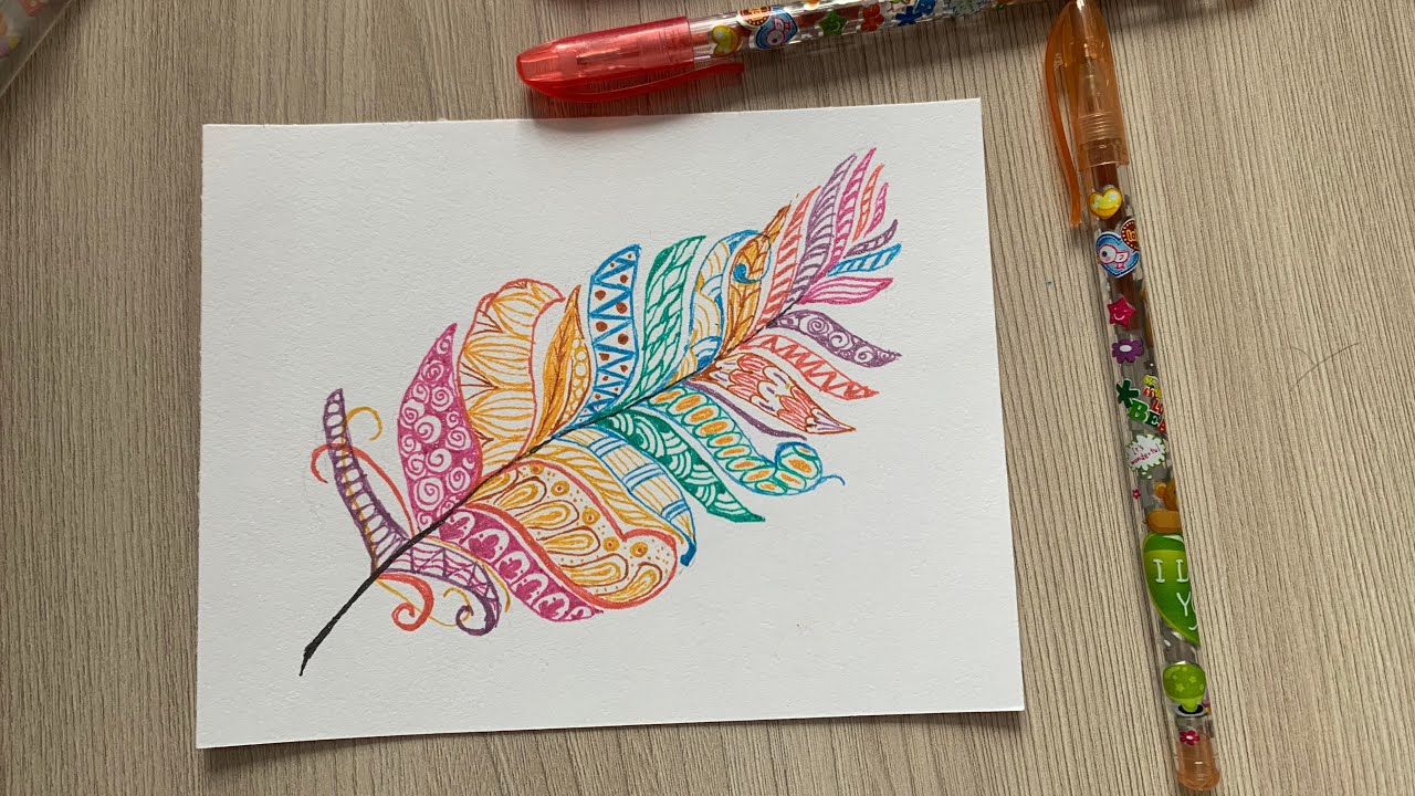 Рисунки гелевыми ручками цветными простые