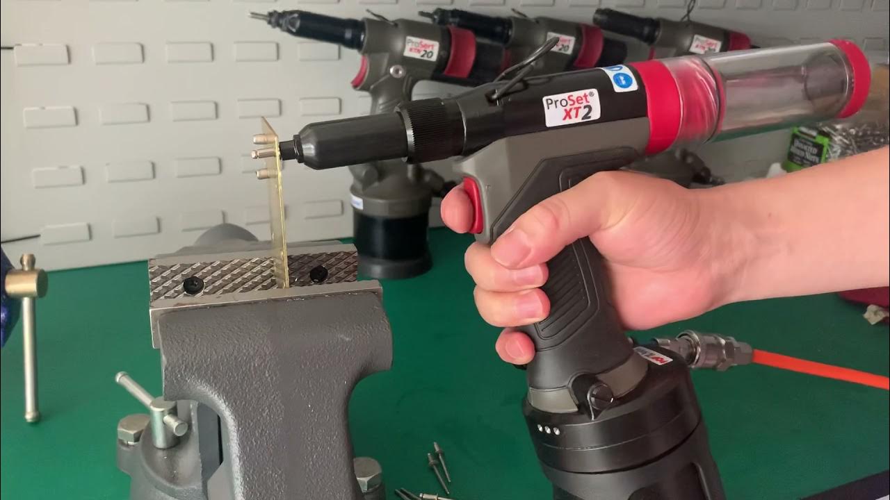Pneumatic rivet gun ProSet XT2 4.8mm monobolt YouTube