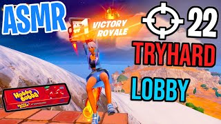 ASMR Gaming 😴 Fortnite Tryhard Lobby! Relaxing Gum Chewing 🎮🎧 Controller Sounds + Whispering 💤