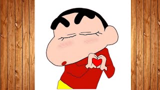How To Draw Crayon Shin-chan, making a heart shape with his hands screenshot 4