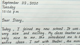 Diary entry writing how to write in english