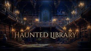 Haunted Library Ambience and Music | slightly spooky Halloween atmosphere #halloweenambience