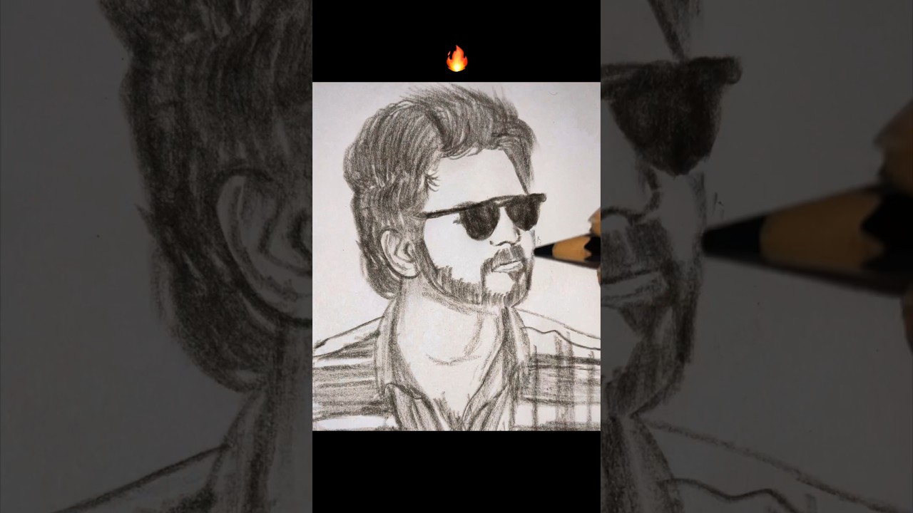 Thalapathy vijay Drawing 🔥⚡️| master|simple drawing 