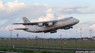 AN-124 Takeoff – Incredible Engine Sound!