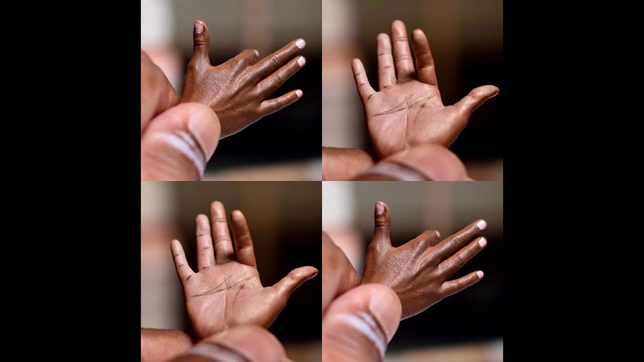 Painting Dark skin hand