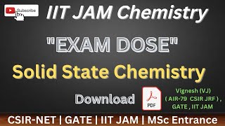 Celebrity IIT JAM Chemistry | Physical Chemistry | Solid State  Exam Dose - Just 50 mins @VJChemistry Wealth