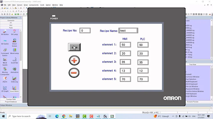 Omron NB Designer Recipe #hmi