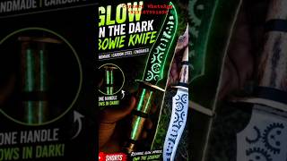 Glow in the Dark Bowie Knife 🔥 | Handmade Carbon Steel Engraved Blade | Bone Handle