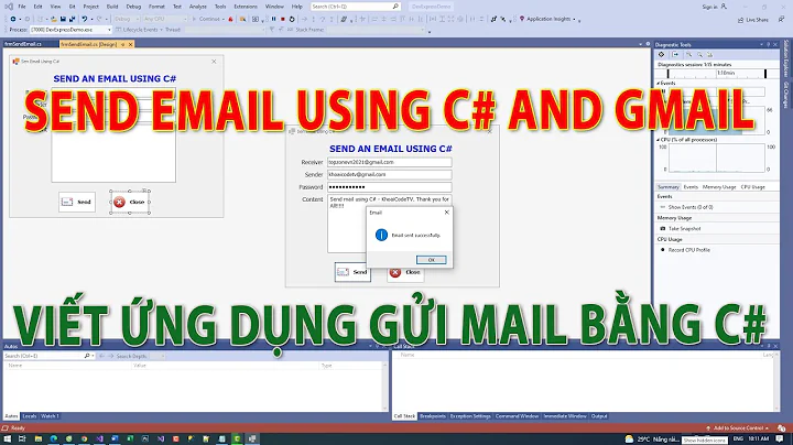 Send Email Using C# (C Sharp) And Gmail | Viết ứng dụng gửi mail bằng C# (C Sharp) | KhoaiCodeTV