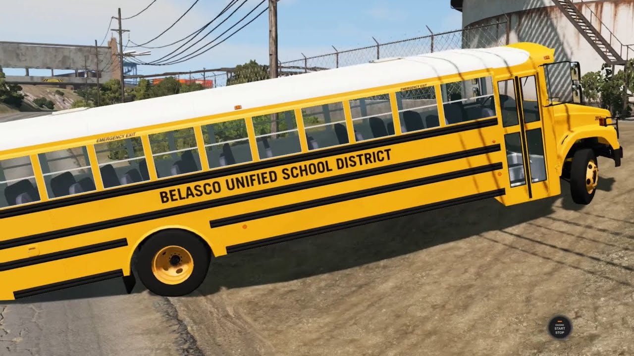 BeamNG Drive - CB-40 School Bus on the Industrial Site Map