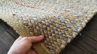 Dotts Rugs Woven Jute Rug Cuba in Grey/Natural