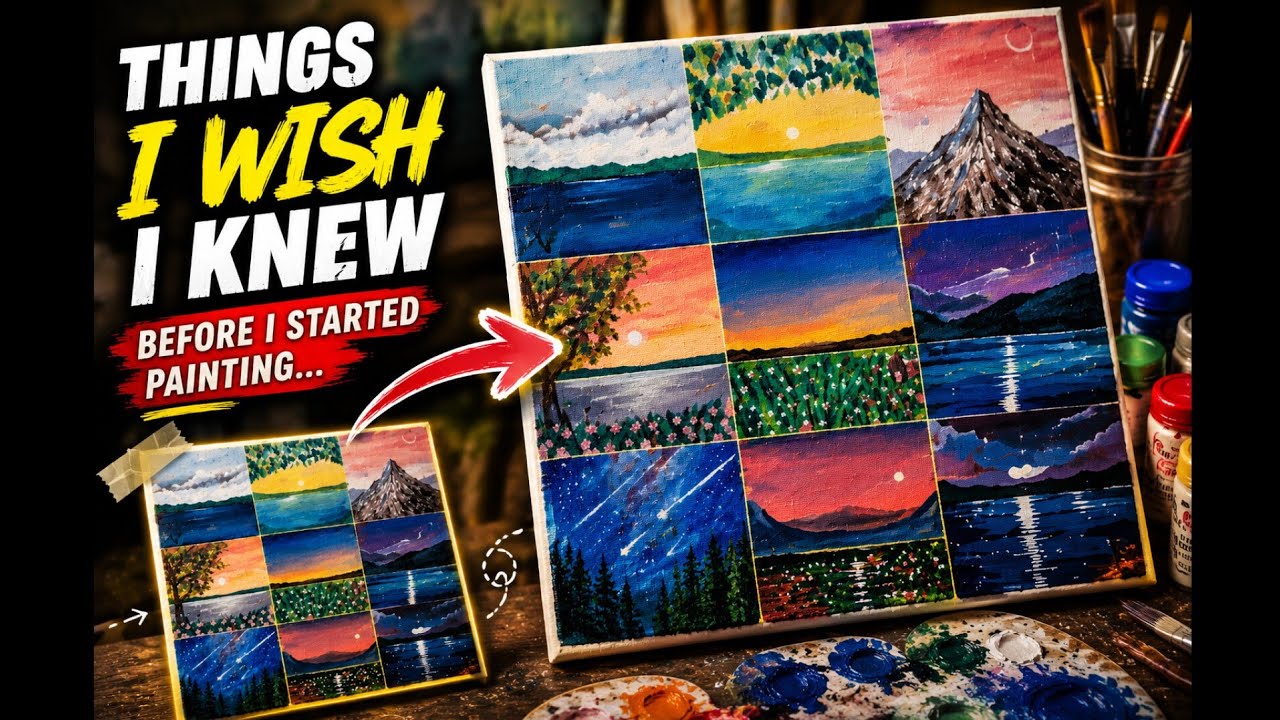 9 Things I Wish I Knew Earlier as an Artist 🎨 | 9 Paintings... ️ - YouTube