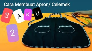 Cara Membuat Apron Celemek Saku Dua.