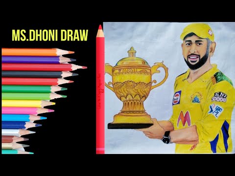 Ms Dhoni Portrait Drawing Msd Mahendra Singh Dhoni Smith Art Youtube | Hot  Sex Picture