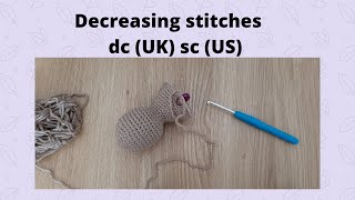 Crochet decrease  dc (UK) sc (US) by Crochetbybw