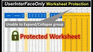 Protect Excel Worksheet as UserInterFaceOnly || Expand/Collapse groups in protected Worksheet