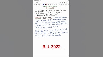 METRIC SPACES, BURDWAN UNIVERSITY QUESTION  PAPER-2022