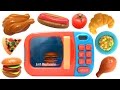 Just Like Home Microwave Oven Toy Kitchen Set Cooking Playset Toy Food Toy Cutting Food