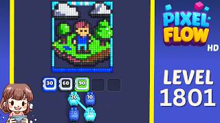 Pixel Flow Level 1801 Solution Walkthrough