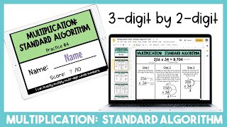 Multiplication: Standard Algorithm 3 x 2 digits Tutorial Video