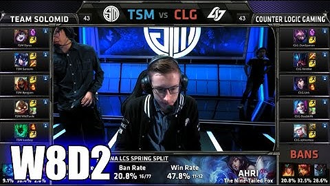 TSM vs CLG | S5 NA LCS Spring 2015 Week 8 Day 2 | CLG vs TSM (Team Solomid) W8D2G2 VOD 60FPS