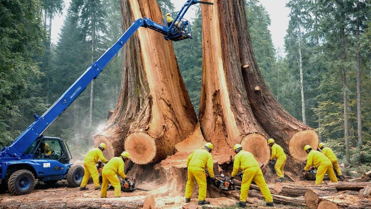 Extreme Chainsaw Giants & Monster Excavators | The Most Dangerous Tree & Stump Removal Ever