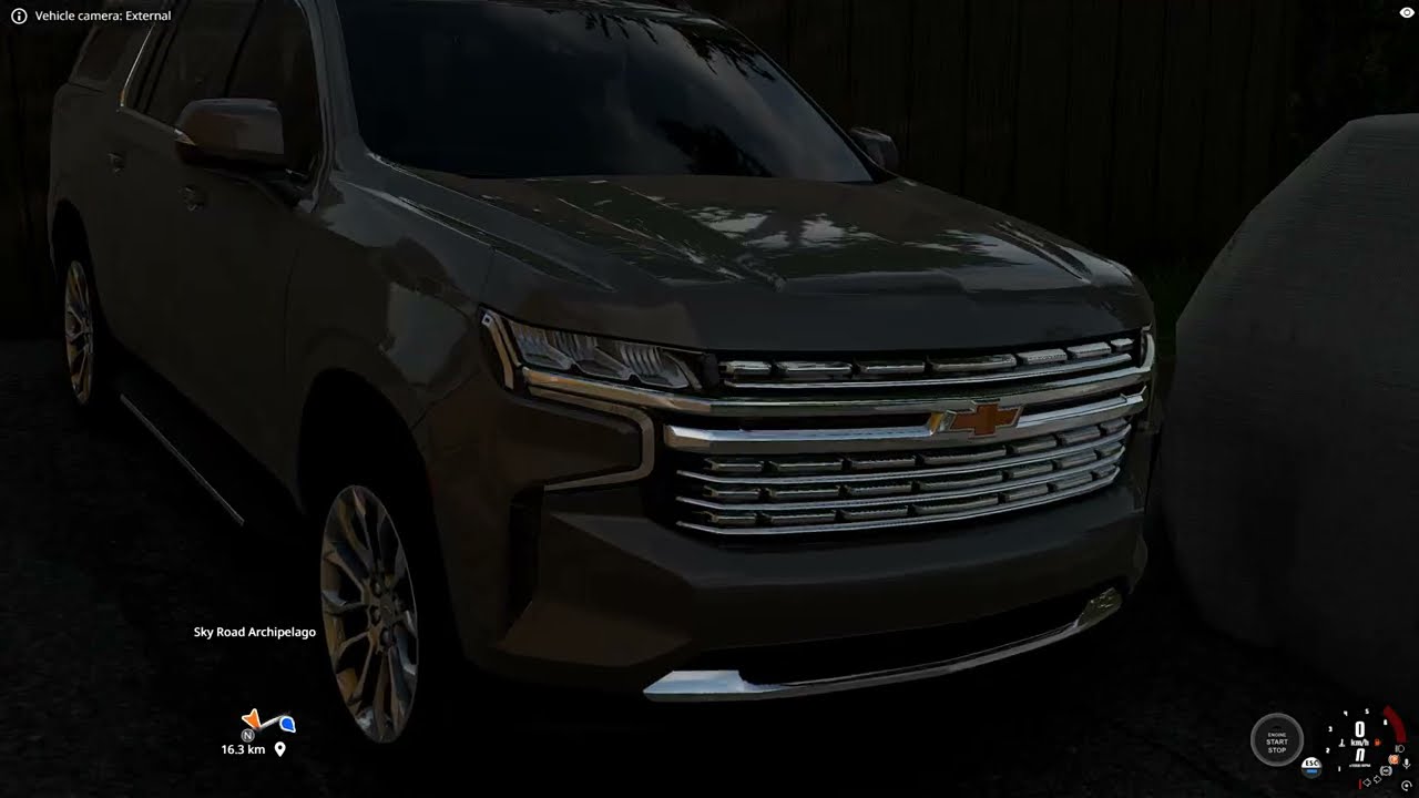 BeamNG Big Chevy in Sky Road Test drive