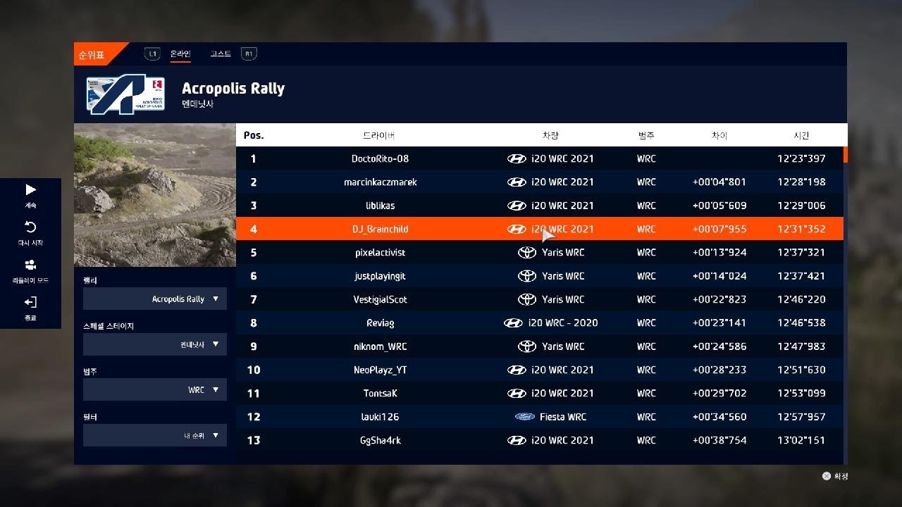 (4K)WRC 10 Mendenitsa, Greece 4th Place Replay I PS5, Dualsense