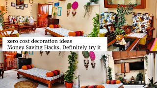 Stylish(0 Rs) Small Living Room Makeover| DIY Rental Friendly Decor Ideas zerowaste lifehacks