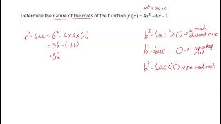 National 5 2023 P1 Q5 Discriminant