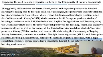 The Community Of Inquiry Framework