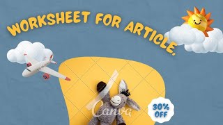 Articles worksheet.#articles #worksheets #shorts #trending.