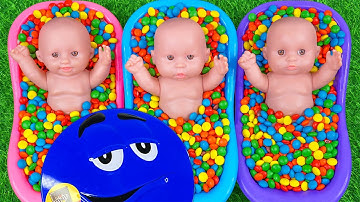 Full of 3 Rainbow BathTubs Candy with M&M