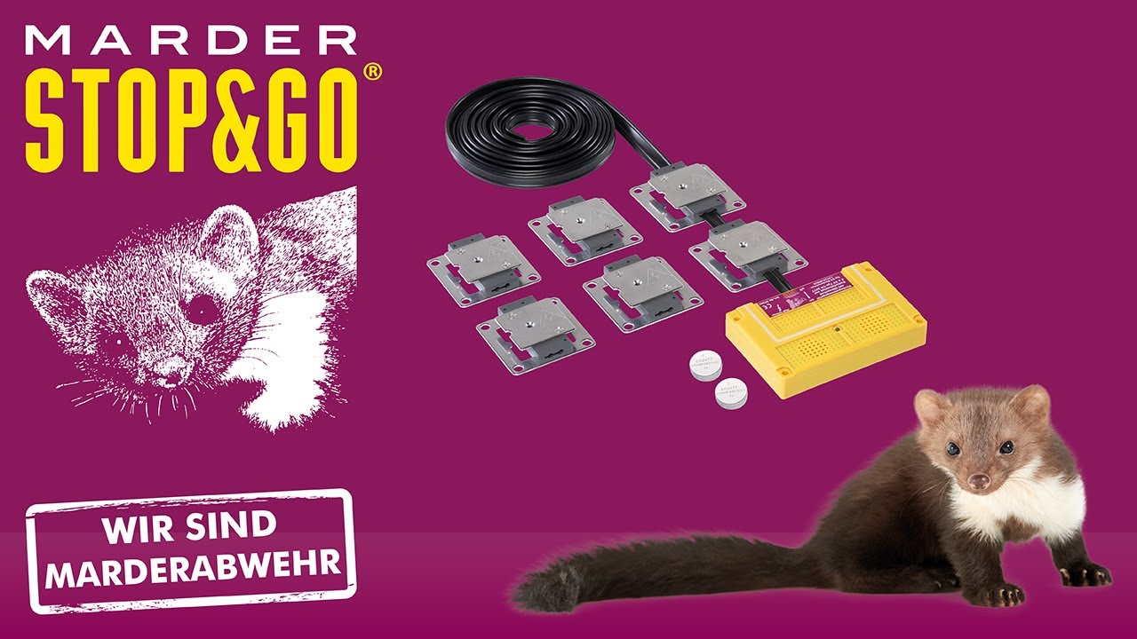 Stop/&Go 07544 Hochspannungs Marderabwehrgerät 8 Plus-Minus Batterie Marderschutz