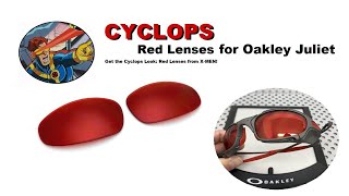Cyclops Lenses For Oakley Juliet W Side-Blinders. The Lenses Worn By Cyclops In The Movie X-Men.