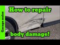 How to repair body damage on a car. #auto body tech #diy