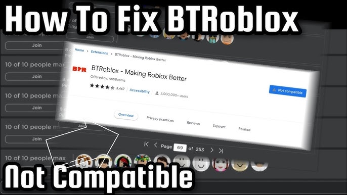 BTRoblox extension breaks the roblox site, works fine on chrome