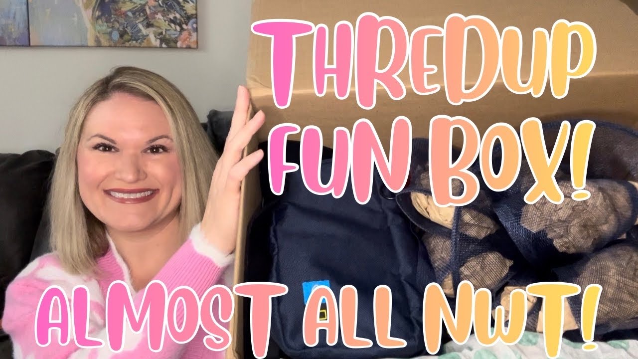 Распаковка загадочной коробки THREDUP Fun Box! Почти все новые с бирками! #распаковказагадок #thr...