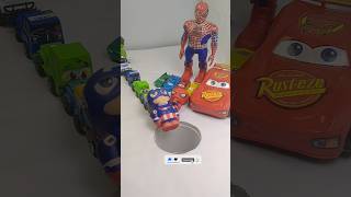 big hulk and truck push Marvel Avengers into pit #hulk #truck #marvelavengers #shorts