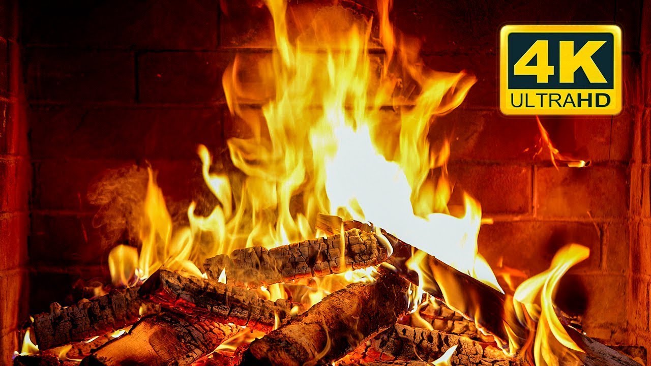  Cozy Fireplace 4K 12 HOURS Fireplace with Crackling Fire Sounds Fireplace Burning 4K