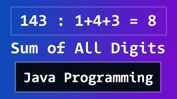 Java Program to Find the Sum of All Digits of a Number