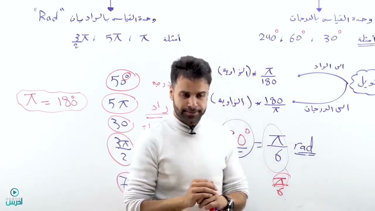 التحويل بين الزوايا _ حصة رقم 2 _(الأول ثانوي) - الاستاذ منذر ابو عواد