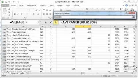 AVERAGEIF function in Excel 2010